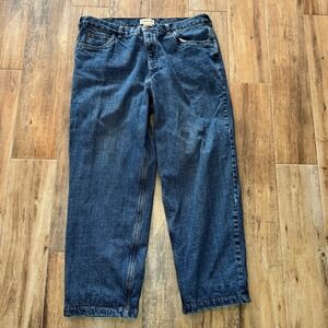Scandia Woods Mens Fleece Lined Denim Jeans Blue 40M Green Thermal Lining 612169